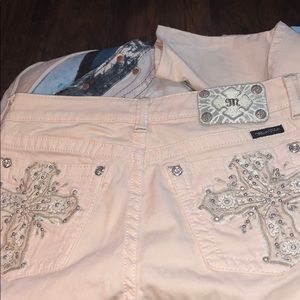 Light white pink jeans